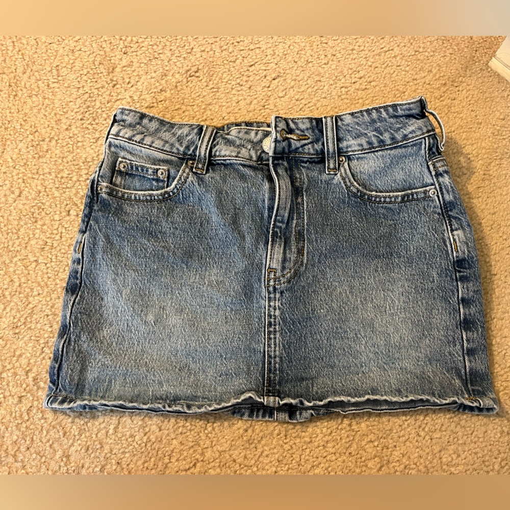 PacSun High-Rise Denim Mini Skirt in Light Blue